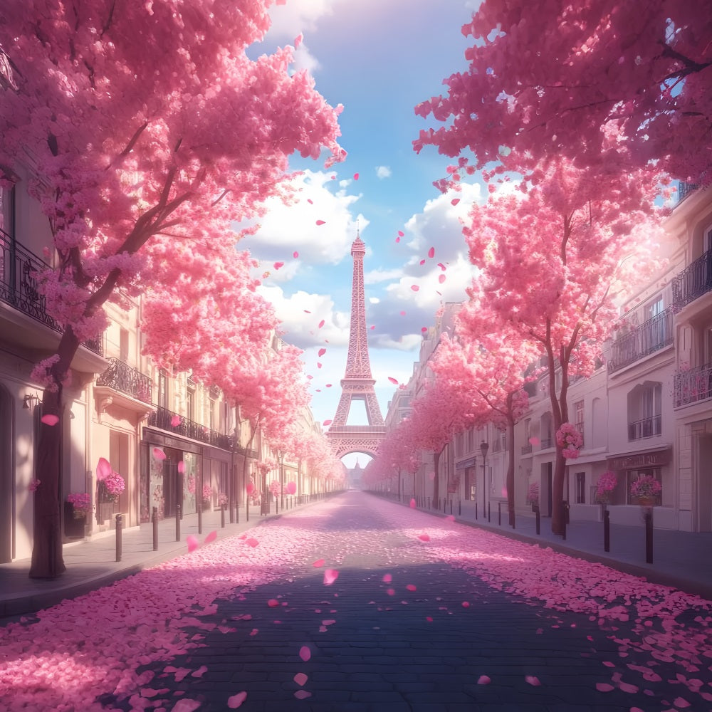Paris Straßenhintergründe Eiffelturm Kirschblütenstraße Paris Hintergründe LXX59-41