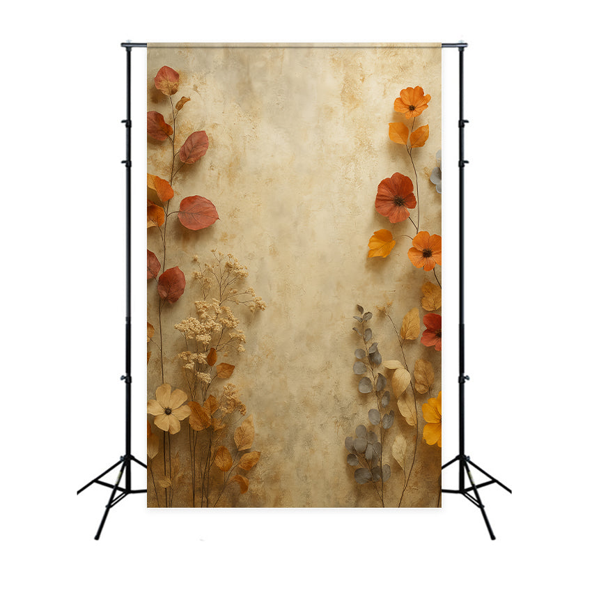 Porträt-Studiohintergründe Herbstliche getrocknete Blumenstruktur Porträt-Fotohintergrund LXX59-425