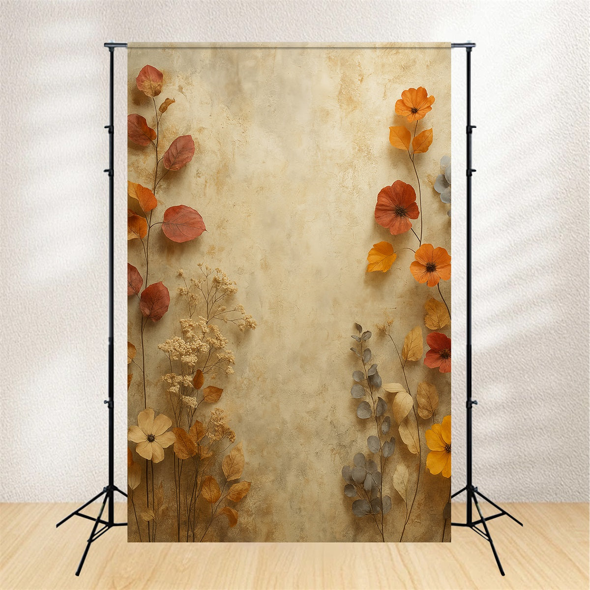Porträt-Studiohintergründe Herbstliche getrocknete Blumenstruktur Porträt-Fotohintergrund LXX59-425