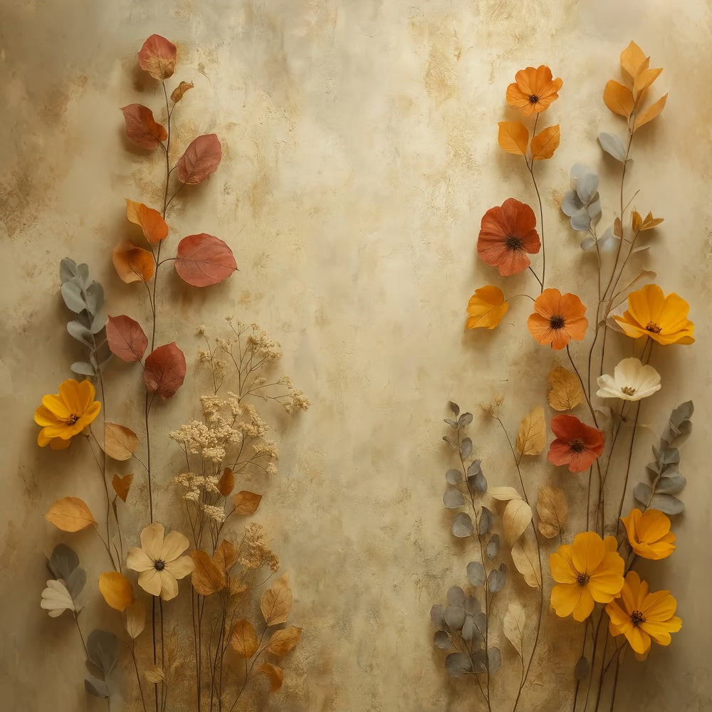 Porträt-Studiohintergründe Herbstliche getrocknete Blumenstruktur Porträt-Fotohintergrund LXX59-425