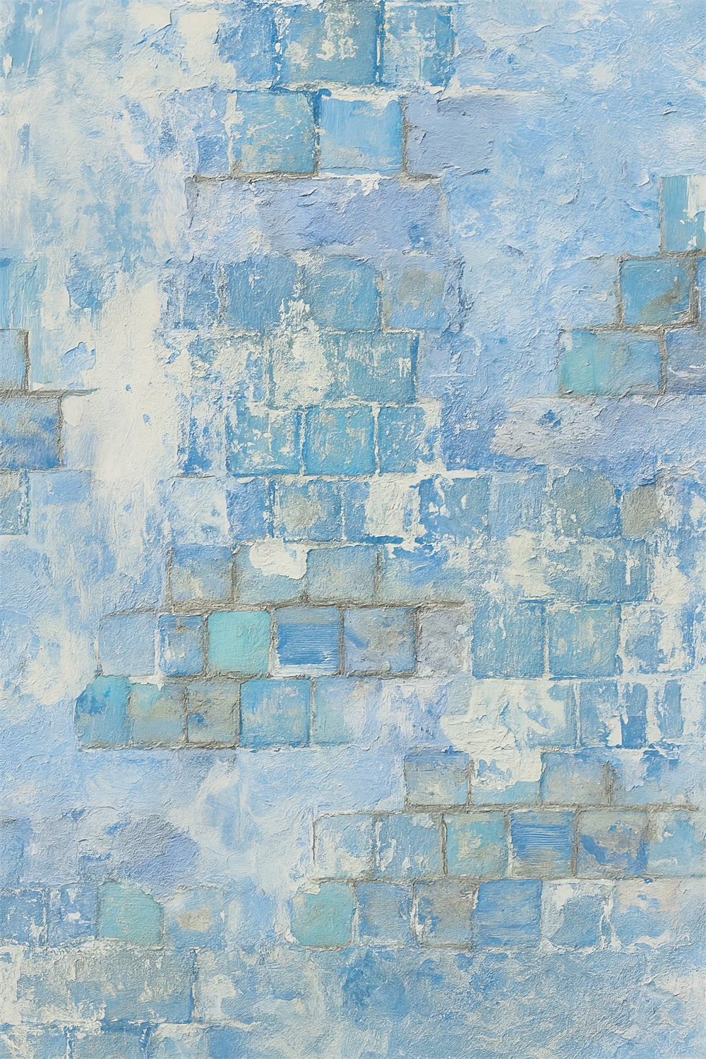 Fotohintergrund mit Betonwand Hellblaue Ziegelstruktur Porträt-Studiohintergründe LXX59-444