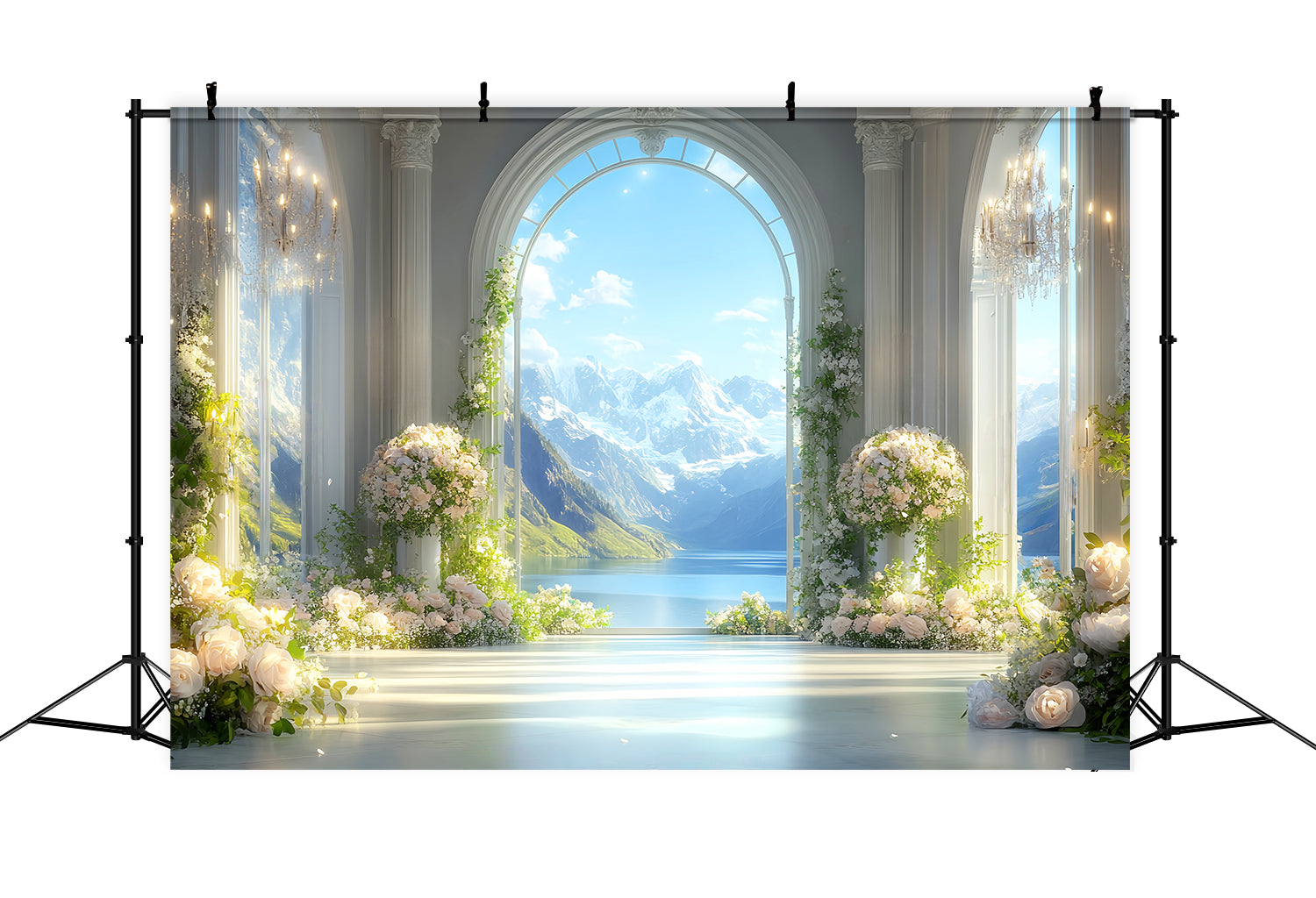 Europa-Fotohintergrund Eleganter Bogen Alpenblick Paris-Fotohintergrundideen LXX59-50