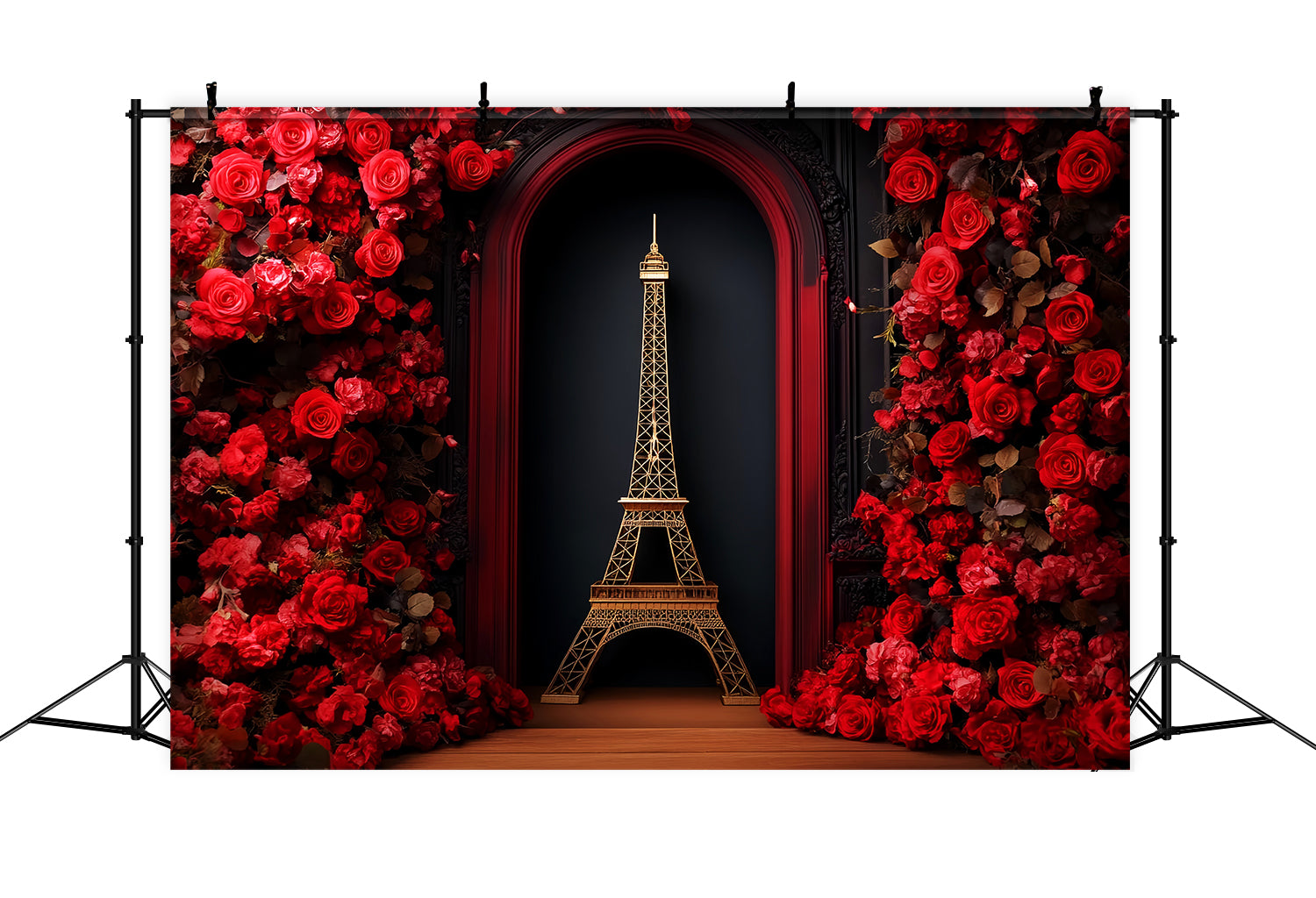 Fotohintergrund „Paris Handtuchfoto“ Rote Rose Eiffelturm Fotohintergrundideen Paris LXX59-60