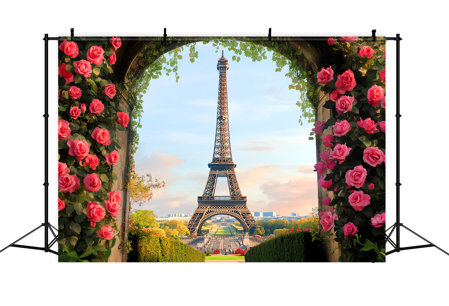 Eiffelturm-Kulisse Blühender Rosenbogen Eiffel Paris-Kulisse LXX59-77