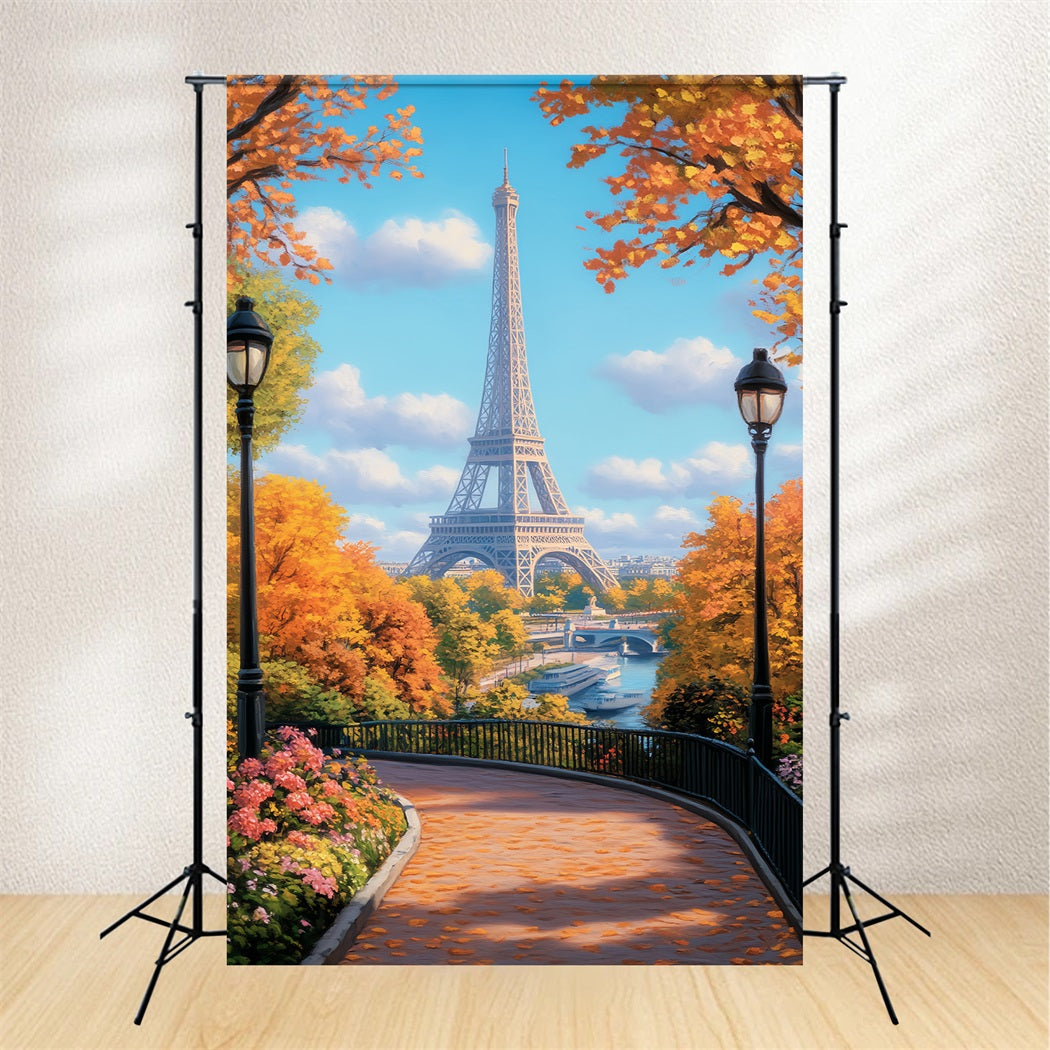 Paris-Kulissen Goldener Herbstweg Eiffel Paris-Kulissenideen LXX59-78