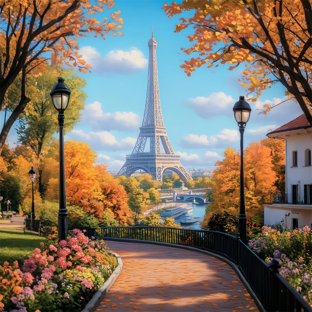 Paris-Kulissen Goldener Herbstweg Eiffel Paris-Kulissenideen LXX59-78