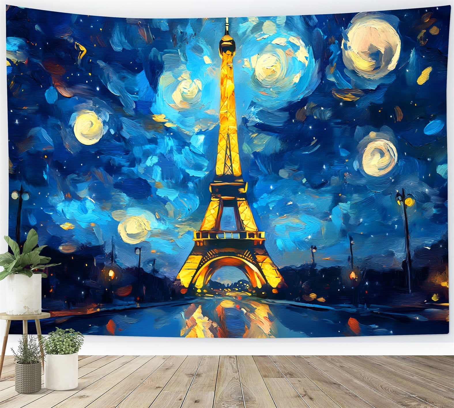 Paris-Kulissen Sternennacht Gemalte Eiffel Paris-Kulisse für Fotos LXX59-79