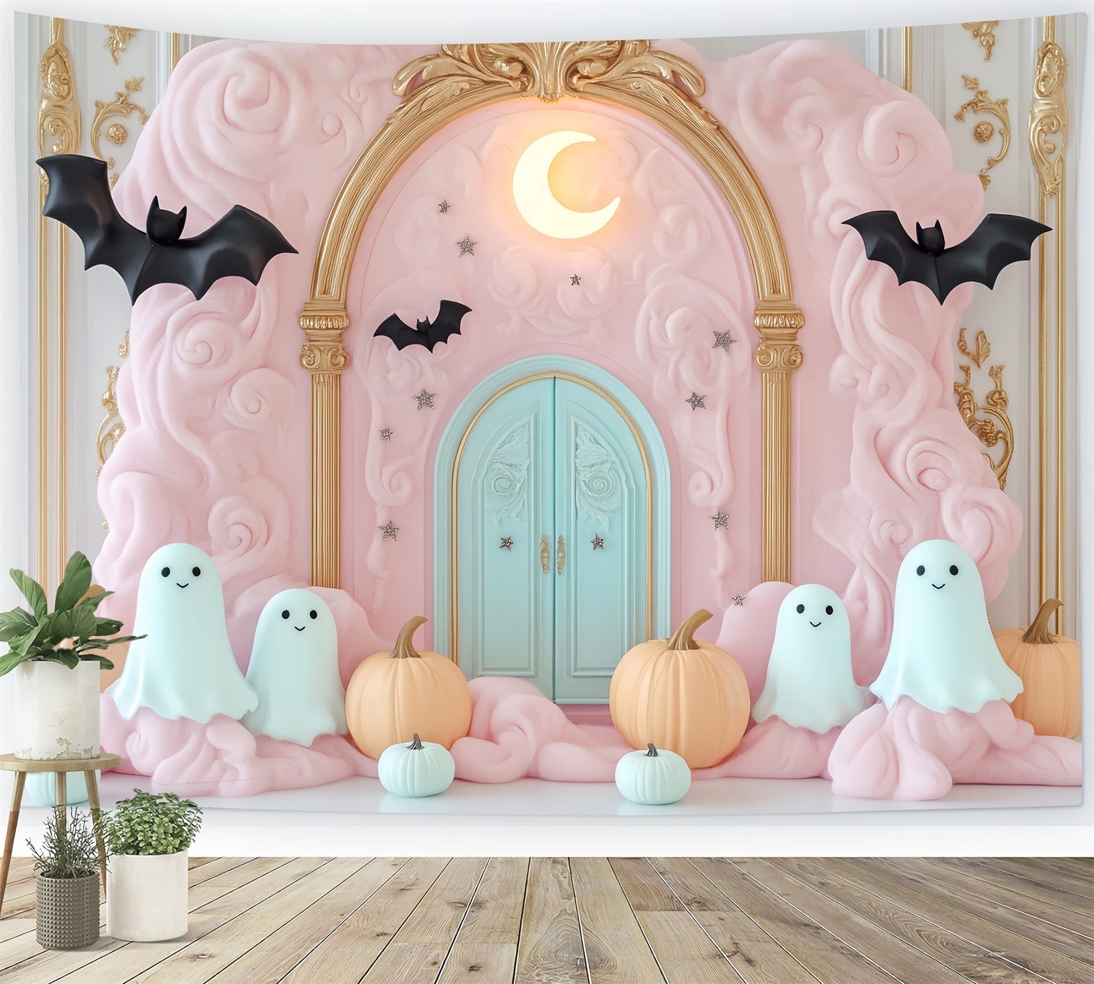 Halloween Geister Fotohintergrund Rosa Wolke Geist Eingang Halloween Fotohintergrund-Ideen LXX59-90