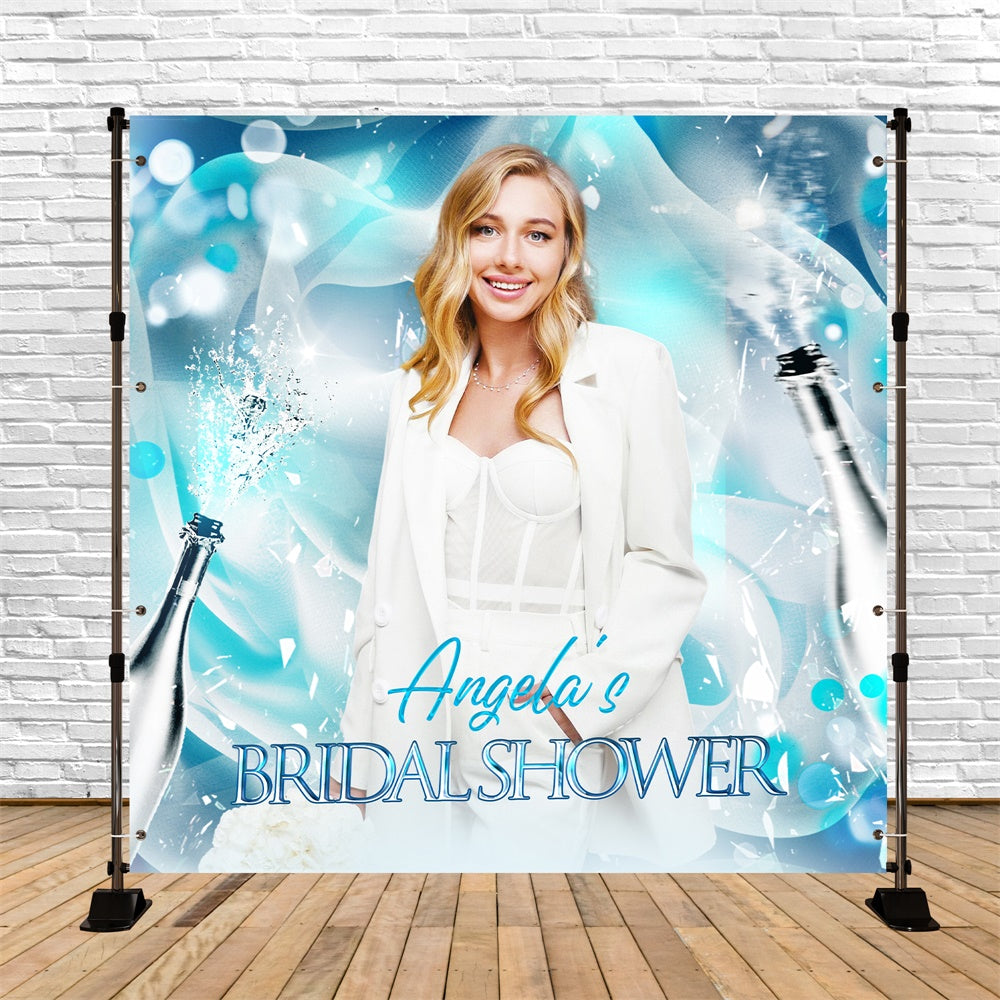 Hintergrund für die Brautparty Champagner Glow Braut personalisiert Hintergrund LXX6-115