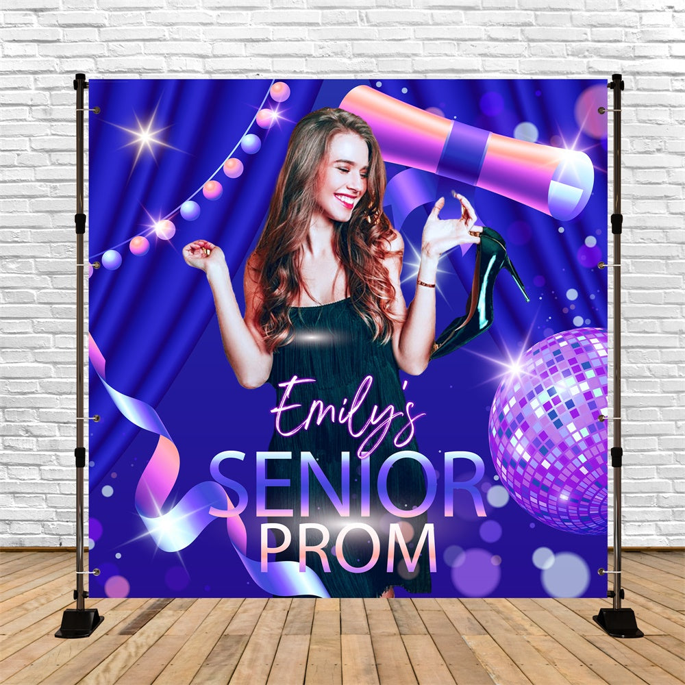 Abschlussball Backdrop Ideen Neon Vibes Glitter Personalisierte Party Graduation Backdrop LXX6-150