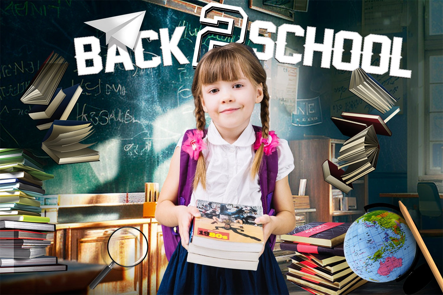 Schule Klassenzimmer Backdrop Vintage Klasse Vibes benutzerdefinierte Hintergrund LXX6-17