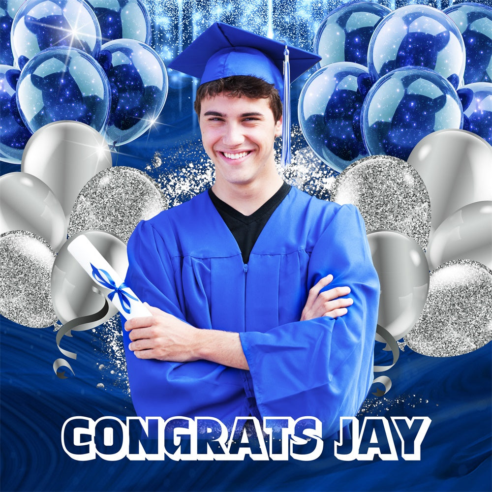 2025 Graduation Backdrop Glänzender Ballon Custom Party Graduation Backdrop LXX6-176