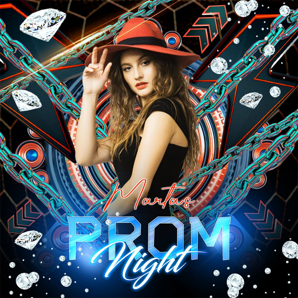 Backdrops für Abschlussball Neon Kette Bash Custom Party Graduation Backdrop LXX6-185