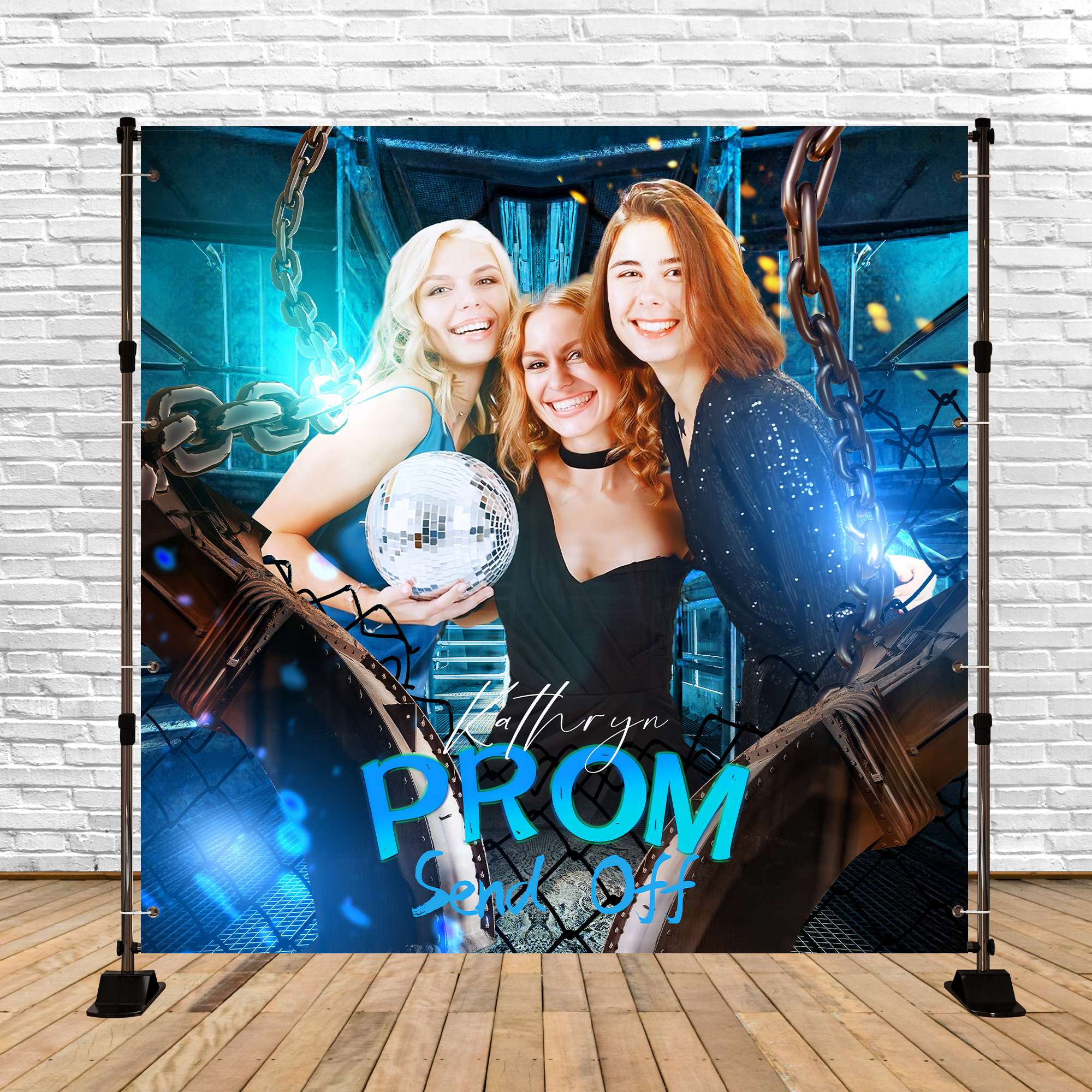Prom Backdrop Ideen Disco Glow Night Personalisierte Party Graduation Backdrop LXX6-186