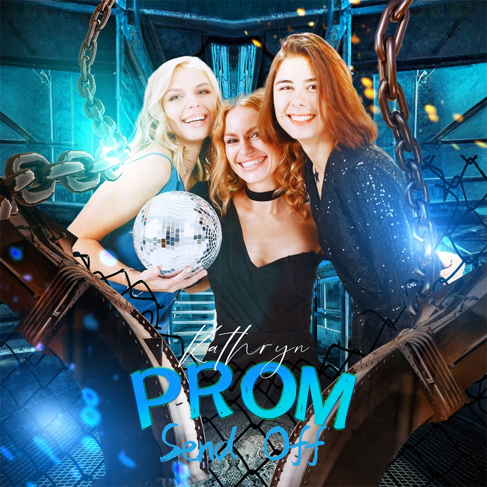 Prom Backdrop Ideen Disco Glow Night Personalisierte Party Graduation Backdrop LXX6-186