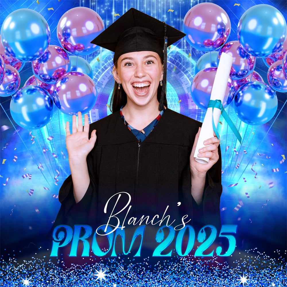 Backdrop für Abschlussball Electric Blue Balloon Custom Party Graduation Backdrop LXX6-200