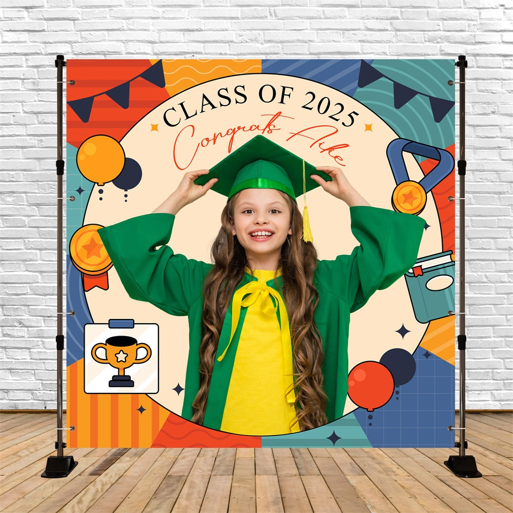 Preschool Graduation Backdrop Award Time Personalisierte Party Graduation Backdrop LXX6-209