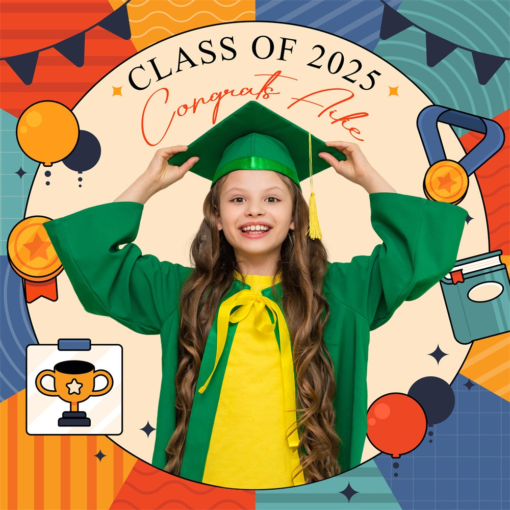 Preschool Graduation Backdrop Award Time Personalisierte Party Graduation Backdrop LXX6-209