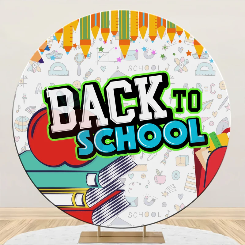 Back To School Fotokulisse Schulbedarf Runde Kulisse LXX6-22