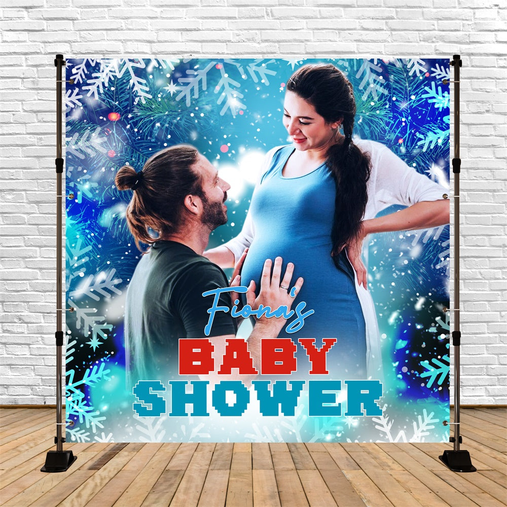 Baby Shower Backdrops Sparkle Schneefall Freude Personalisierte Backdrop LXX6-223