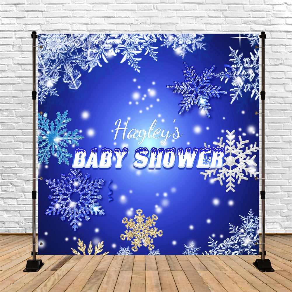 Baby Shower Backdrop Ideen Schneekönigin Blau Custom Backdrop LXX6-224