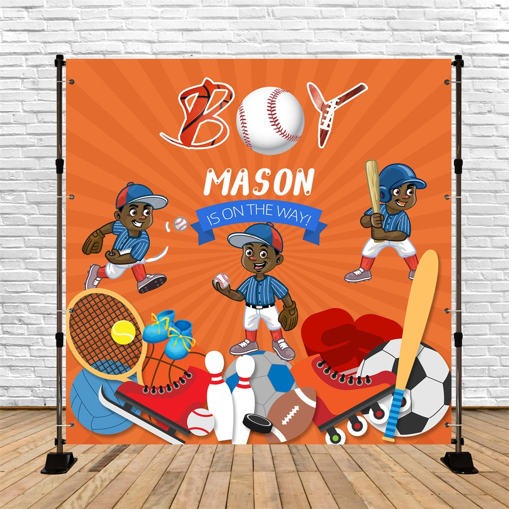 Benutzerdefinierte Baby Dusche Hintergrund Little League Legend Hintergrund LXX6-225