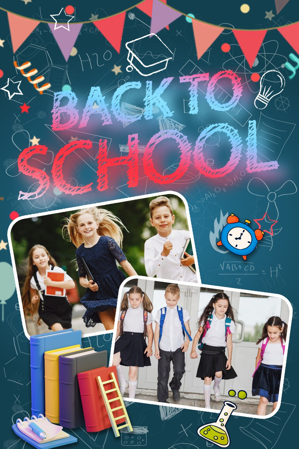 Back To School Fotokulisse Scribbles Bücher Benutzerdefinierte Kulisse LXX6-23