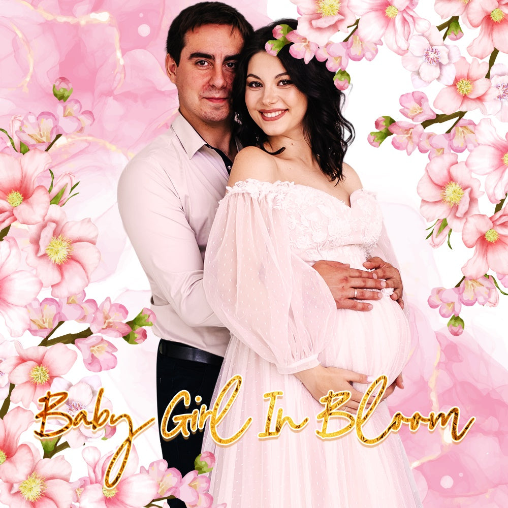 Baby Shower Backdrops Rosa Blütenblätter Umarmung Personalisierte Backdrop LXX6-232