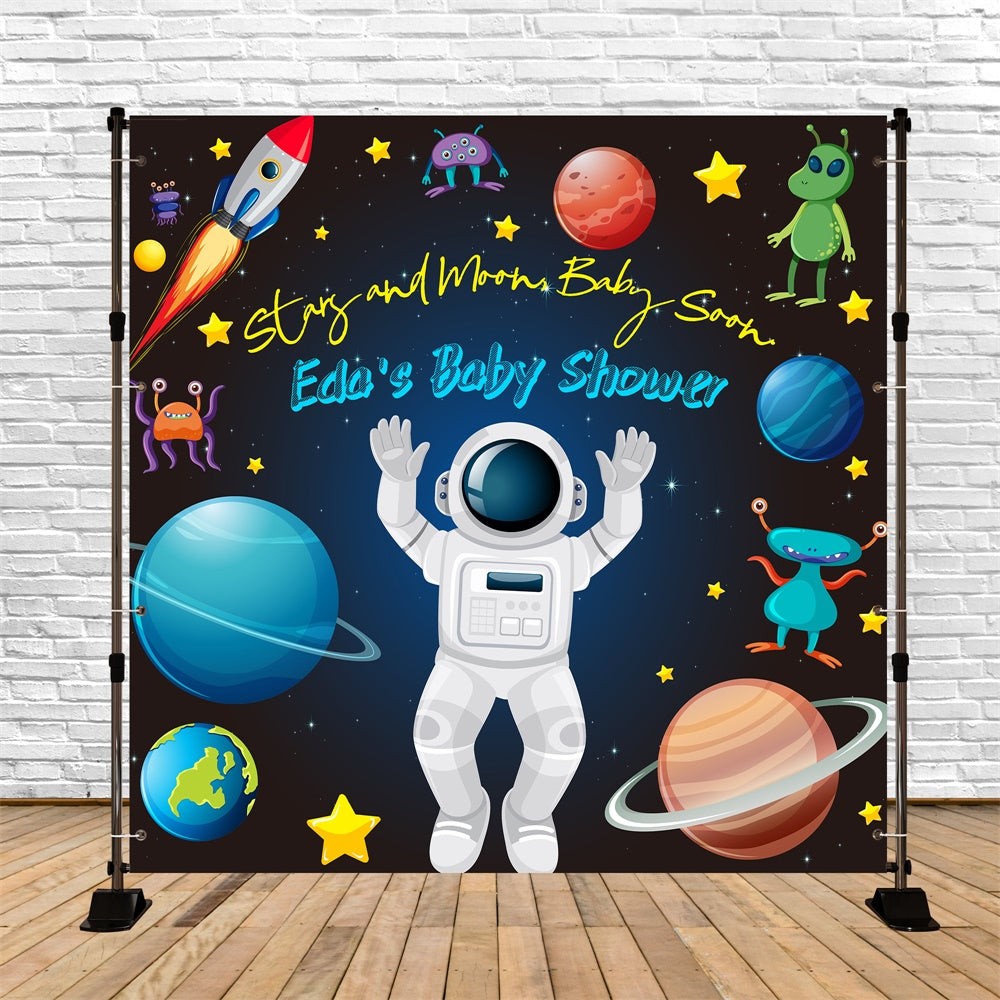 Benutzerdefinierte Baby Dusche Hintergrund Galactic Baby Abenteuer Hintergrund LXX6-237