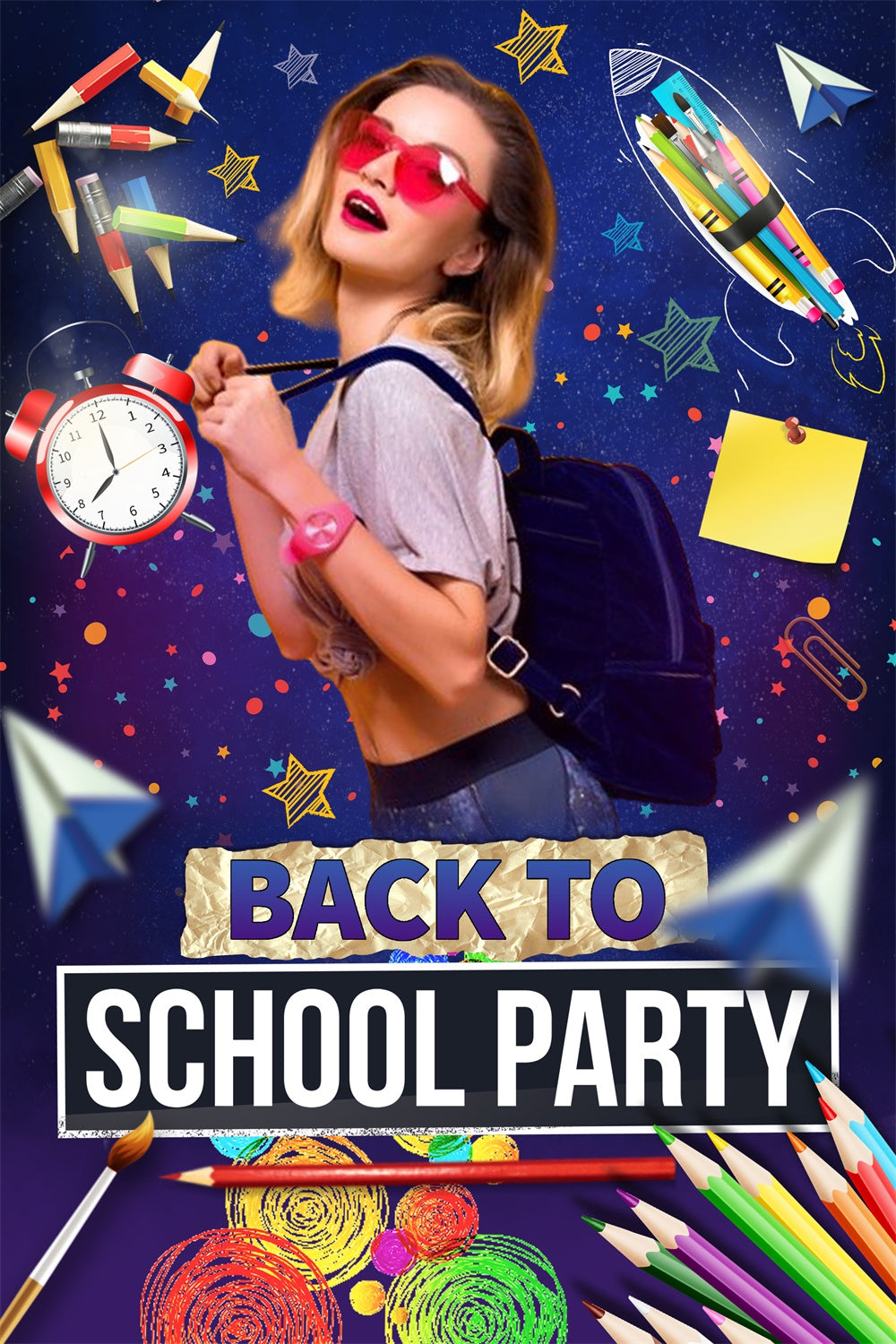 Schule Fotohintergrund Kosmische Schule Party Individueller Hintergrund LXX6-29