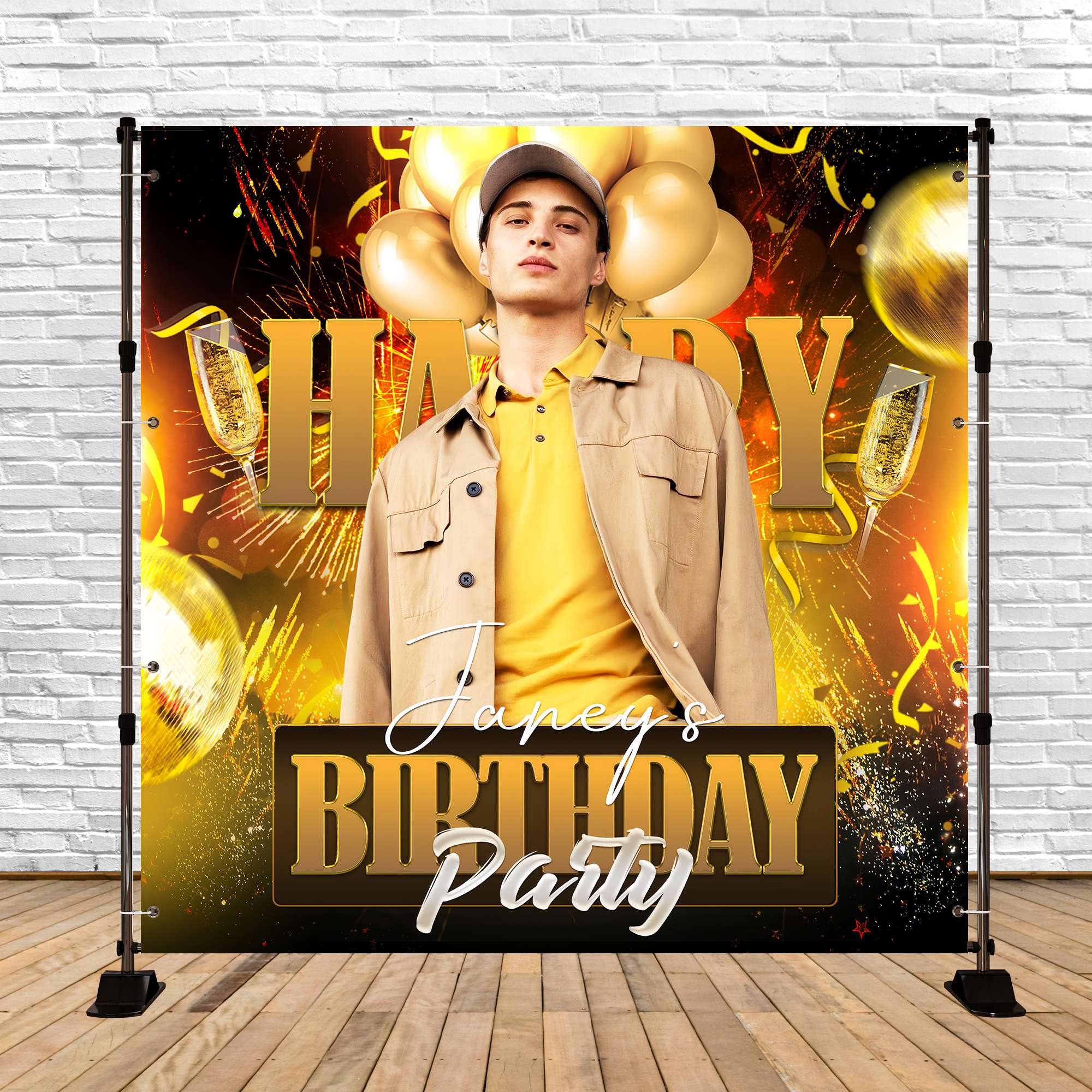 Custom Birthday Backdrops Champagner Lichter Party Backdrop LXX6-54