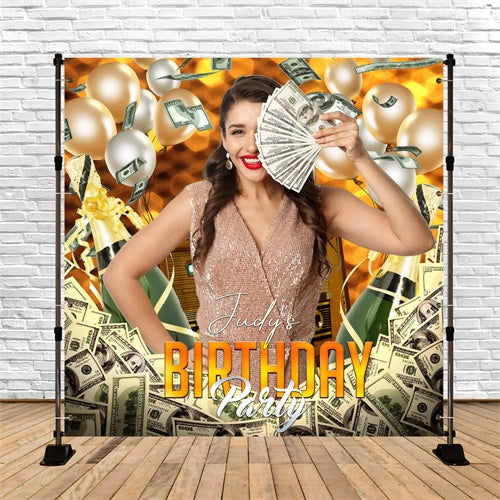 Backdrop für Geburtstag Champagner Reichtum Party Personalisierte Backdrop LXX6-76