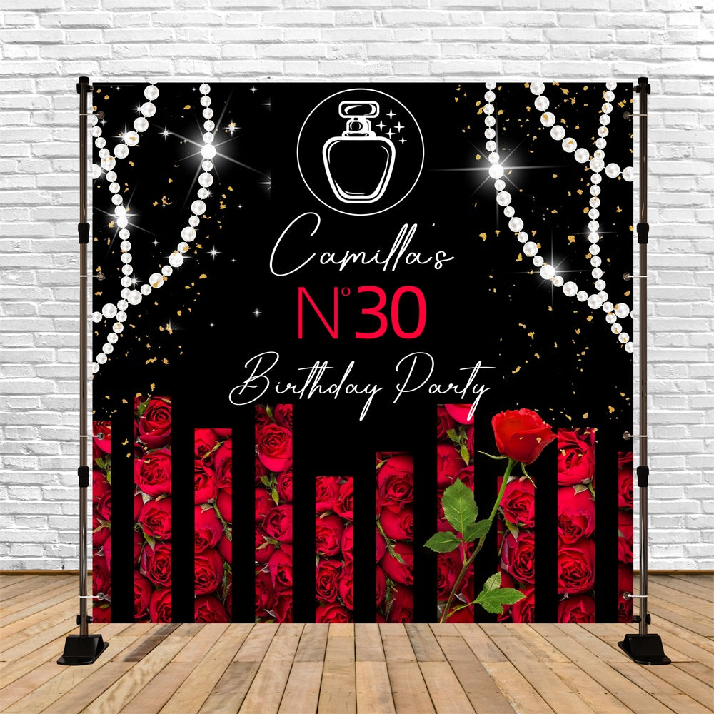 Personalisierte Backdrop für Geburtstag Elegant Rose Glam Backdrop LXX6-77