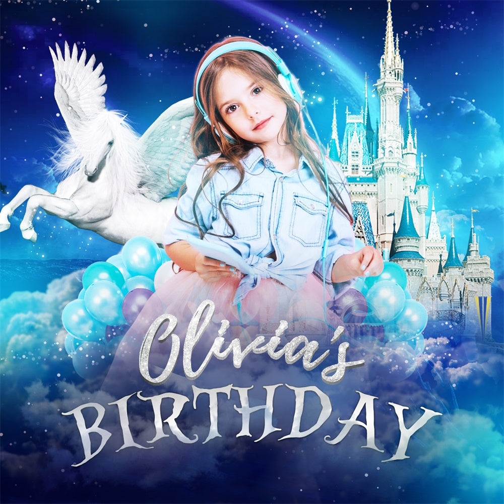 Castle Backdrop für Geburtstagsparty Magical Castle Sky Backdrop LXX6-79