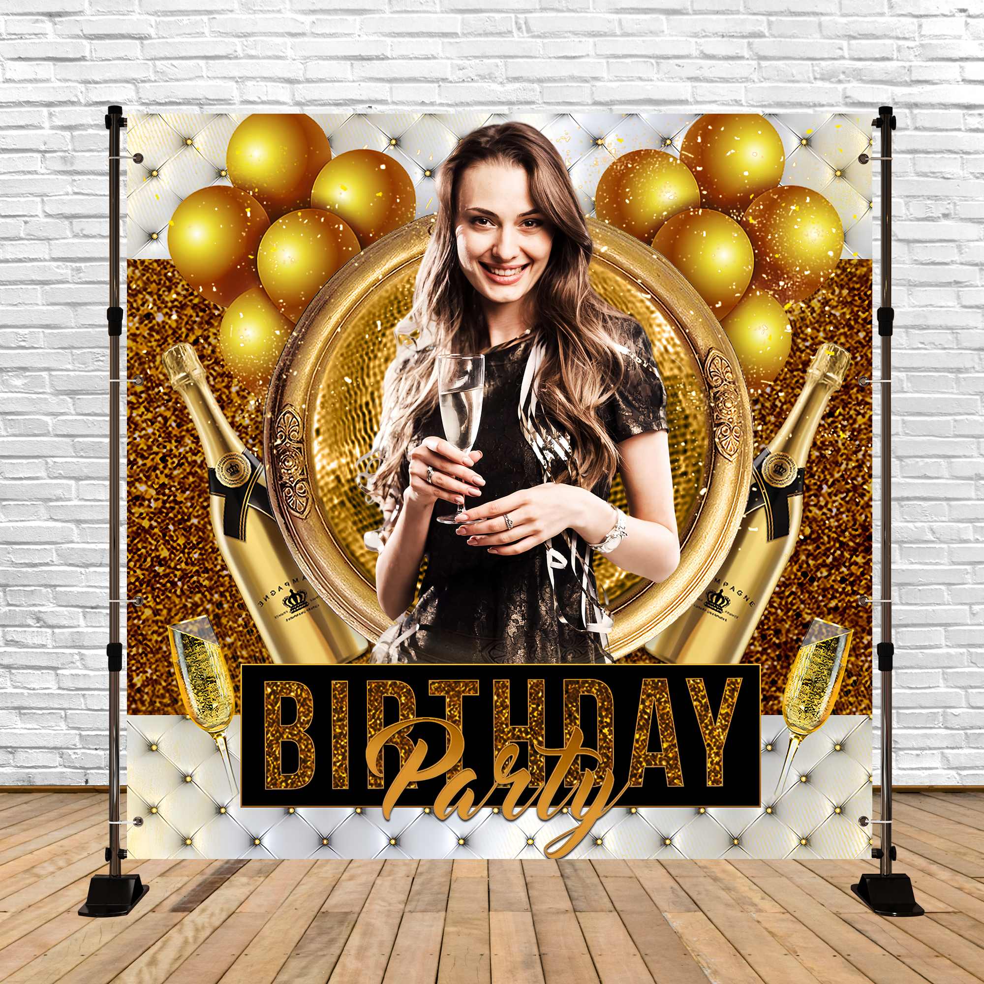 Customized Backdrop für Geburtstag Champagner Feier Backdrop LXX6-88