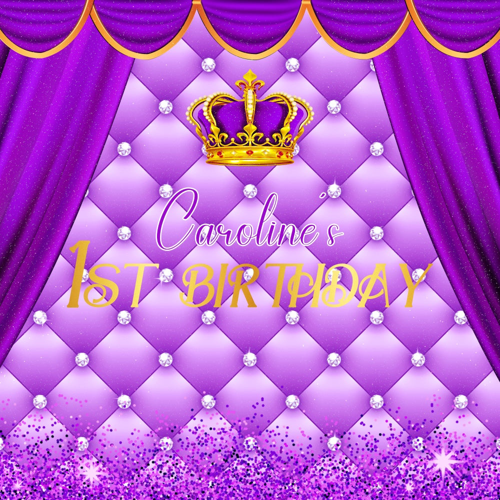 Erster Geburtstag Backdrop Glam Baby Queen Personalisierte Backdrop LXX6-89