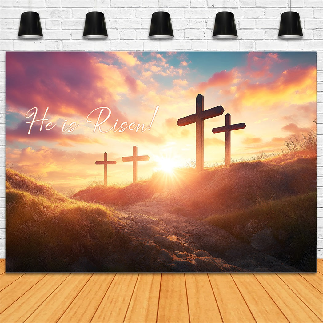 Er ist auferstanden Hintergrund Ostern Kreuz Sonnenuntergang Glanz Ostern Hintergrund Ideen LXX61-127