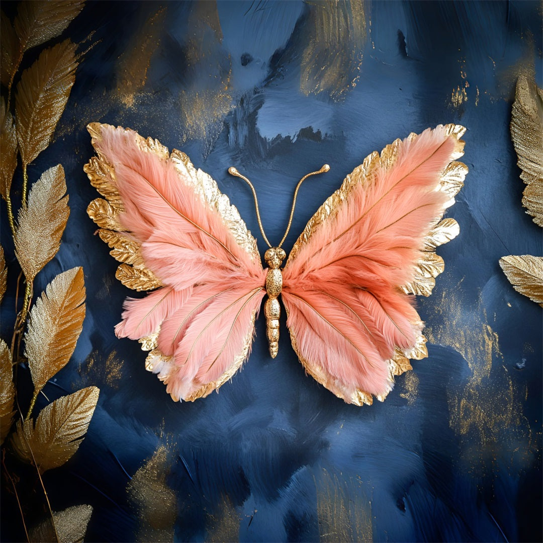 Schmetterlingsflügel-Hintergrund Blush Federkunst Blätter Frühlingsbild-Hintergrund LXX61-173