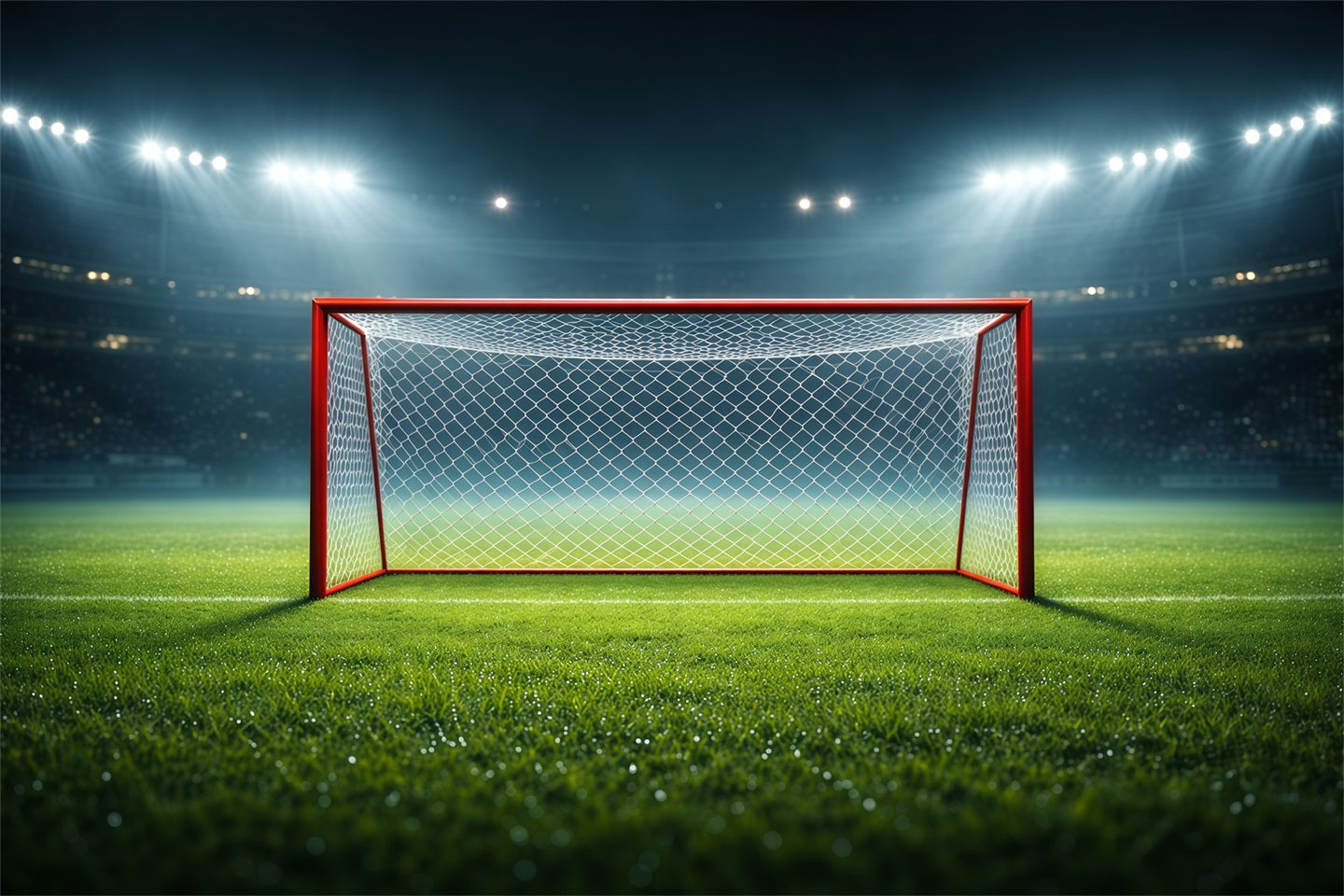 Fußballfeld-Hintergrund Flutlicht Tor Center Stage Sport-Themenhintergrund LXX61-220