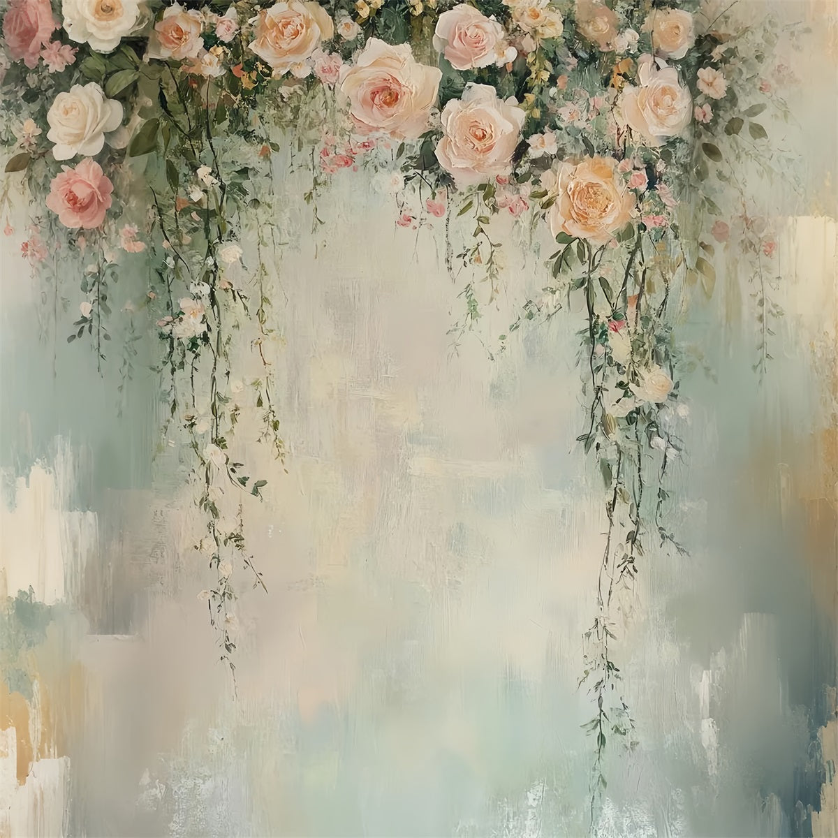 Studio-Porträt-Hintergründe Romantische Blush Rose Cascades Porträt-Hintergrundideen LXX61-23