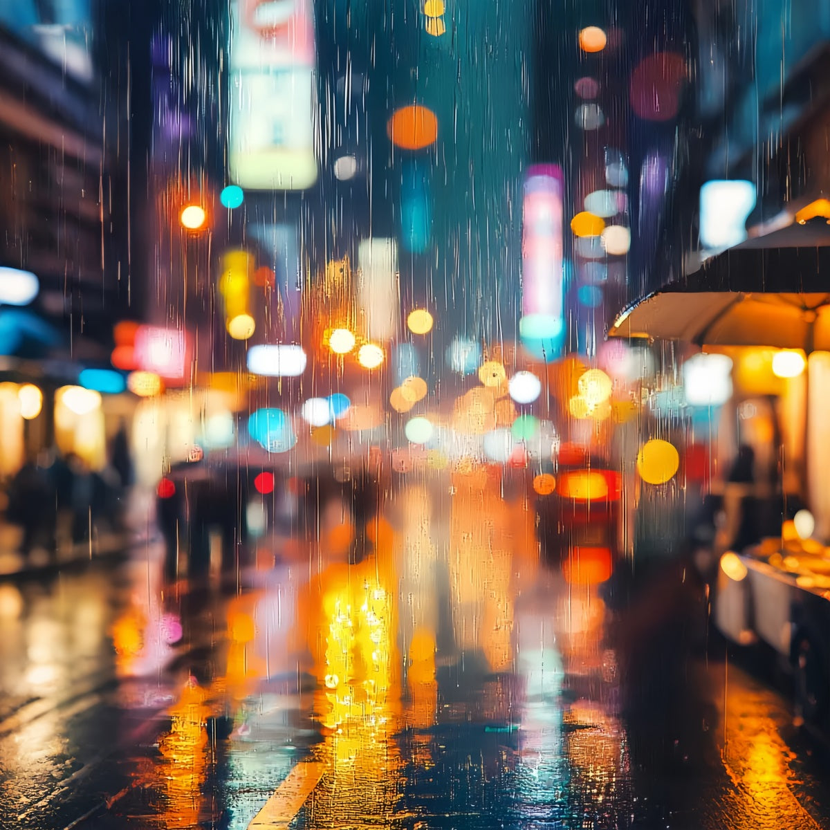 Porträt-Studio-Hintergründe Regenreiche Neonstadt Bokeh Professioneller Porträt-Hintergrund LXX61-25