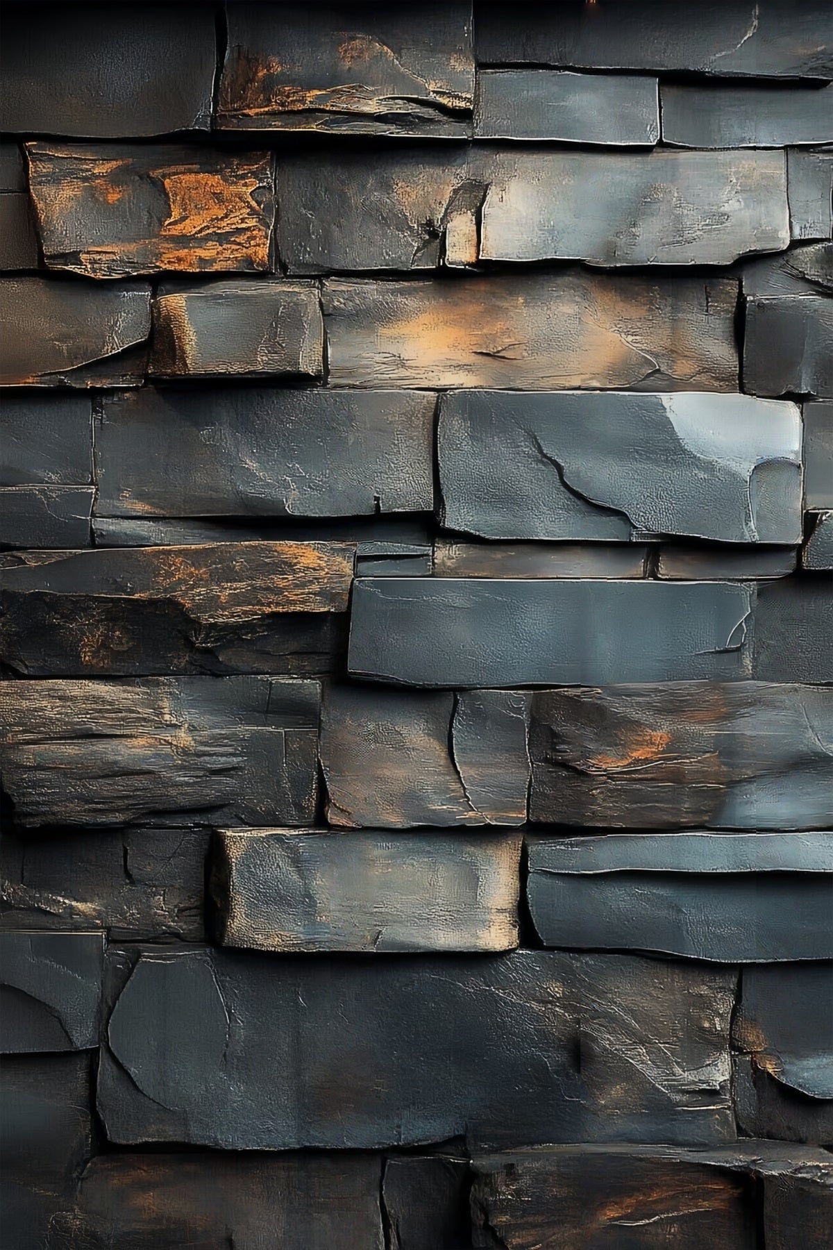 Porträtstudio-Hintergrund Holzkohle-Schiefer-Steinstruktur Ziegelwand-Hintergrund LXX61-29