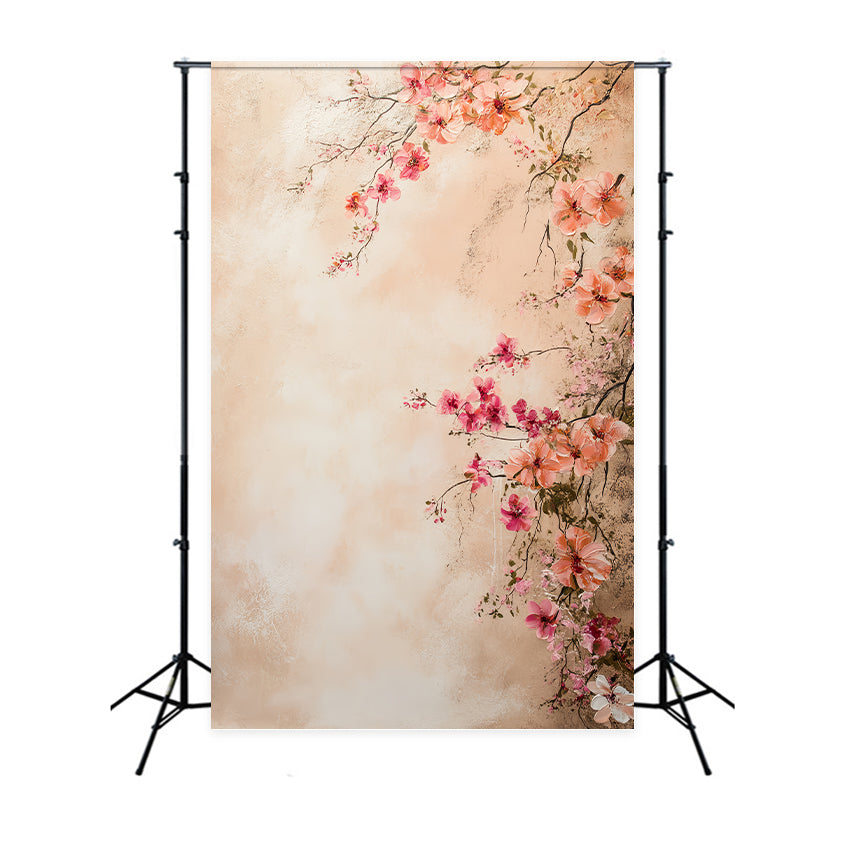 Porträtfotografie-Hintergründe Blush Blossom Bemalte Wand Porträt-Hintergrund LXX61-4