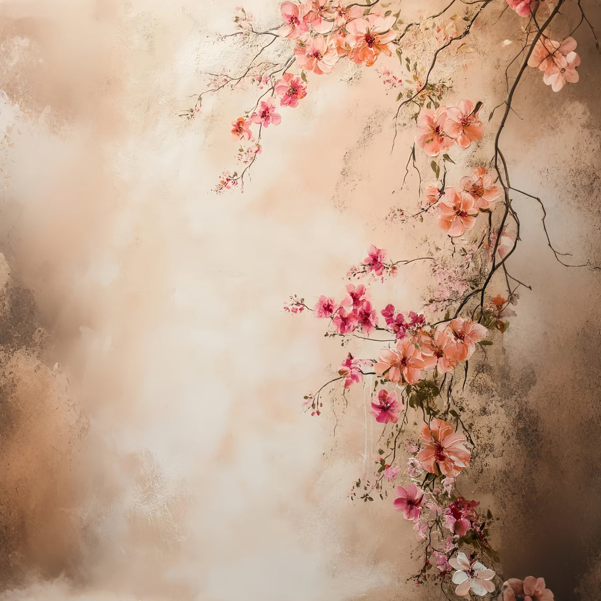 Porträtfotografie-Hintergründe Blush Blossom Bemalte Wand Porträt-Hintergrund LXX61-4