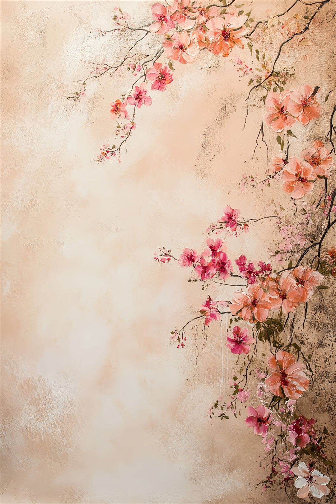Porträtfotografie-Hintergründe Blush Blossom Bemalte Wand Porträt-Hintergrund LXX61-4