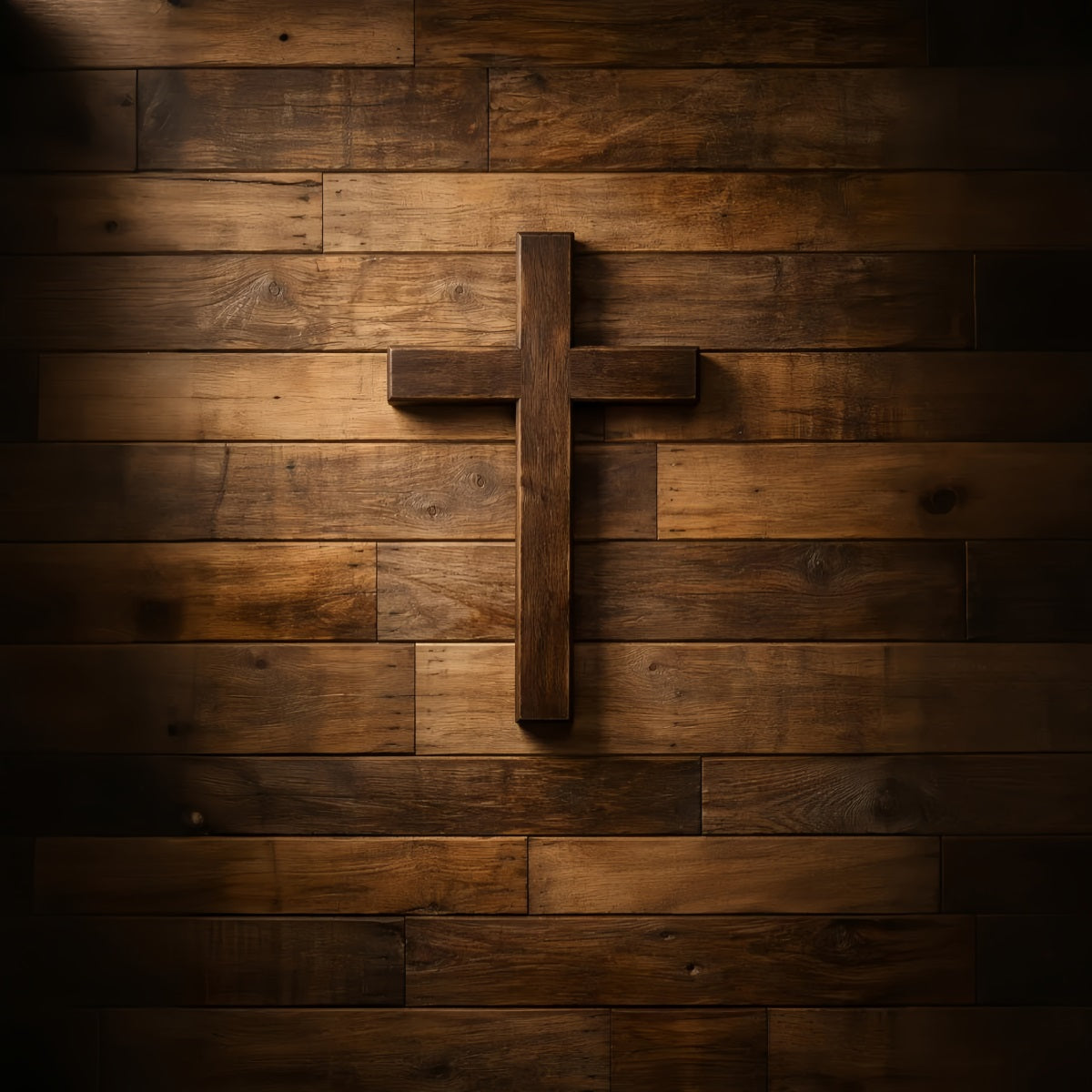 Christliche Oster-Hintergründe Rustikales Holzkreuz Wand-Fotohintergründe Ostern LXX61-50