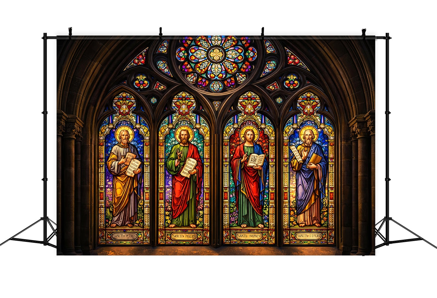 Ideen für Oster-Kirchenhintergründe Heilige Apostel Kathedrale Glas-Fotohintergrund für Ostern LXX61-54