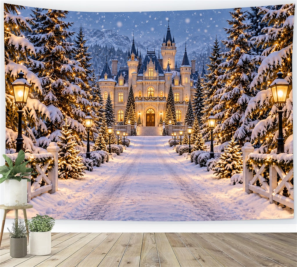 Weihnachtslichter-Fotohintergrund Festliche Flaggengirlande LXX610-172