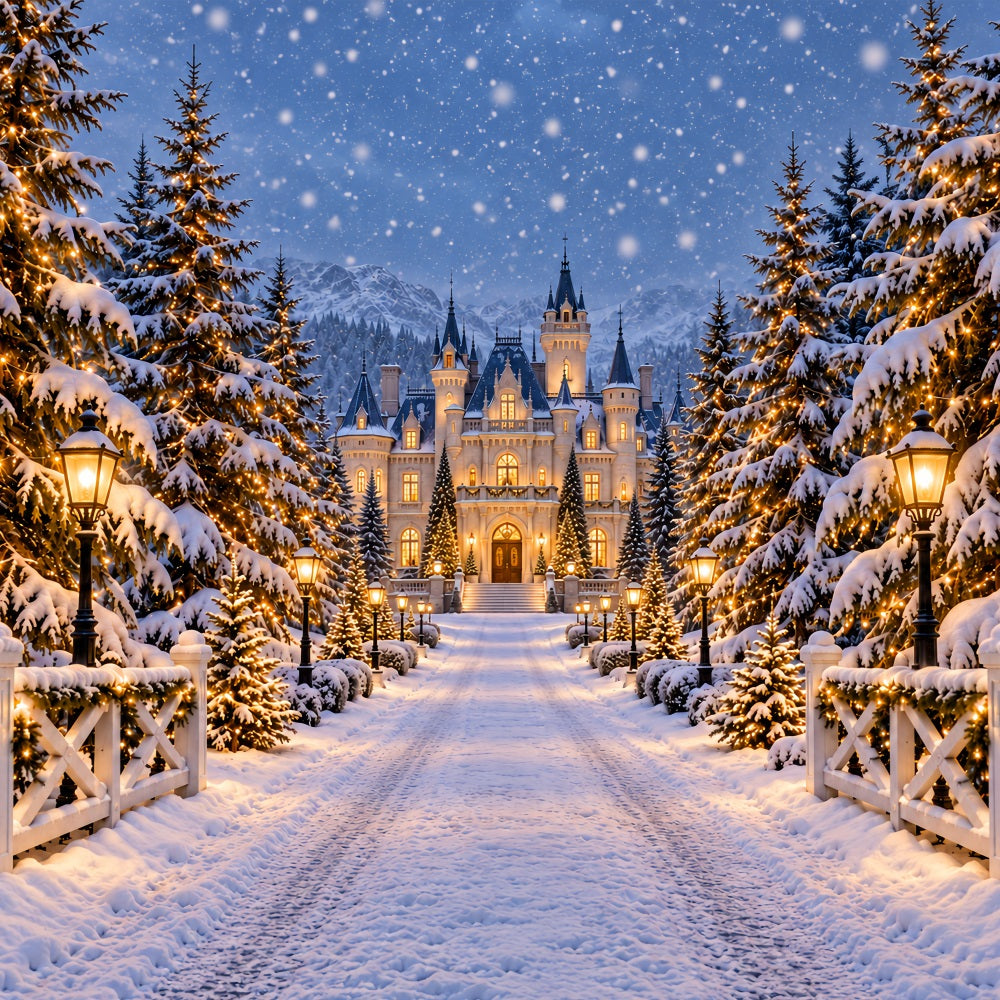 Weihnachtslichter-Fotohintergrund Festliche Flaggengirlande LXX610-172