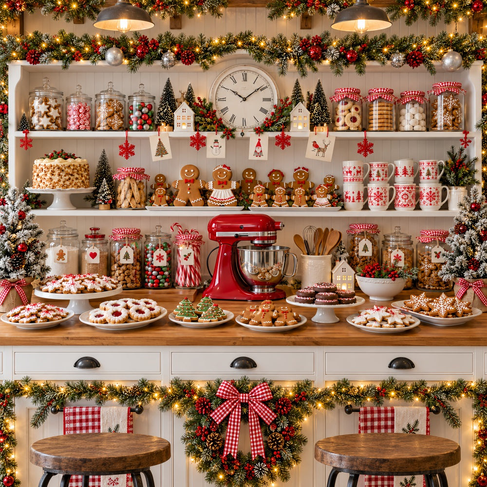 Weihnachtlicher Küchenhintergrund Keksebacken Lebkuchen-Auslage LXX610-189